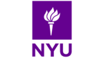 Purple square with white torch in center with NYU under in purple lettering
